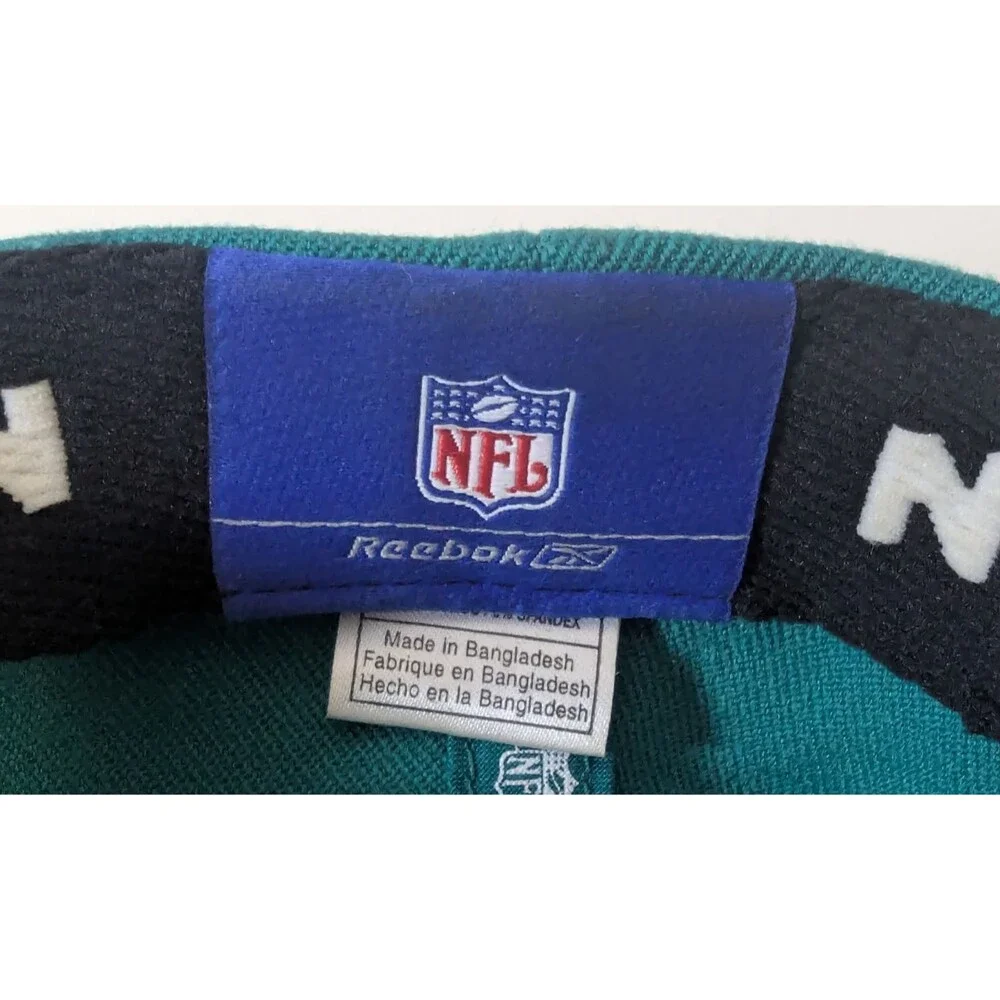 VTG Reebok Miami Dolphins Hat NFL Equipment Flex Fit NWOT Deadstock Teal Orange